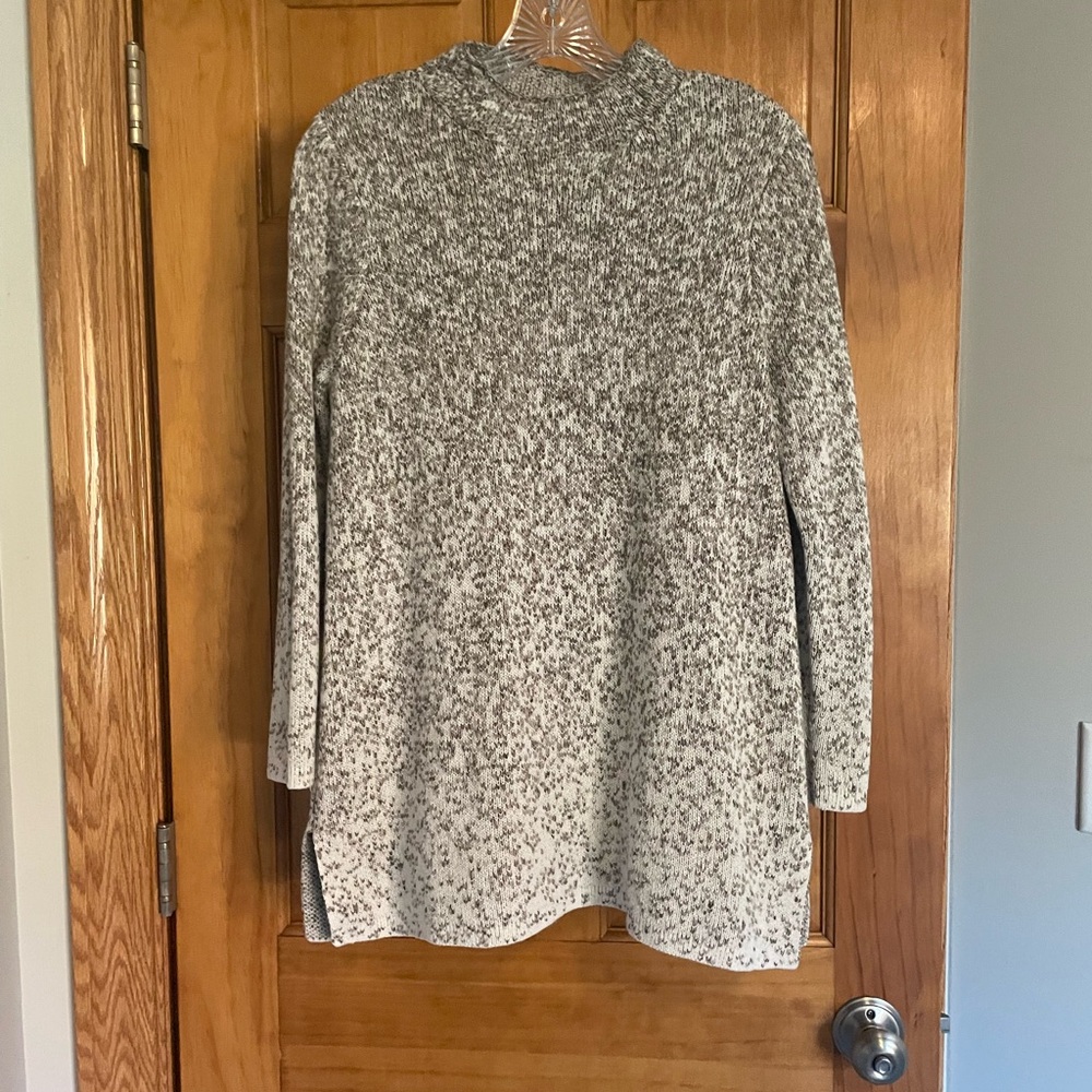 J. Jill  Tan Cream Ombré Fleck Mock Neck Sweater Petite Medium